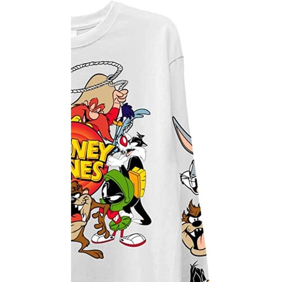 Mens Classic Shirt Marvin Long Sleeve Tee - Space Jam 90’s Long Sleeve T-Shirt - Picture 5 of 6